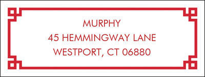 Red Corner Key Address Labels